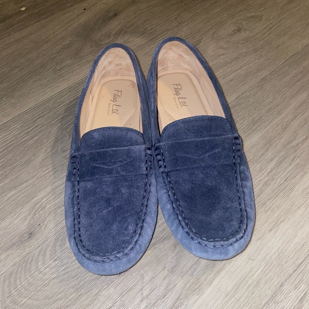 Flag LTD. Women’s Lt Blue Suede Penny Loafers Shoes Sz 6 🫏